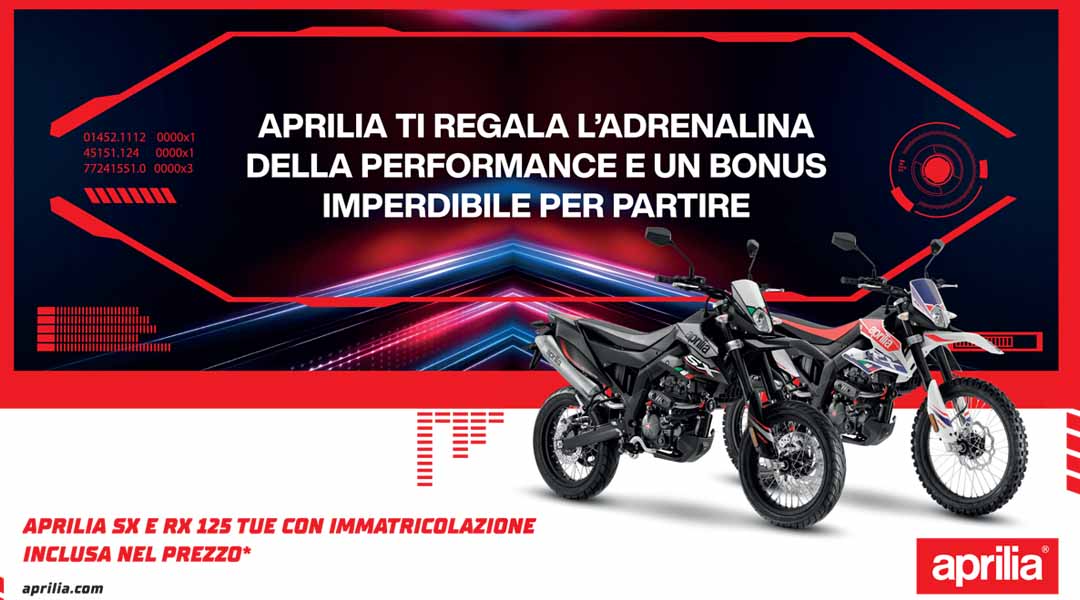 Moto Aprilia 125 a ottobre tue con immatricolazione inclusa